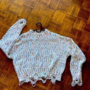 Distressed Flecked Sweater